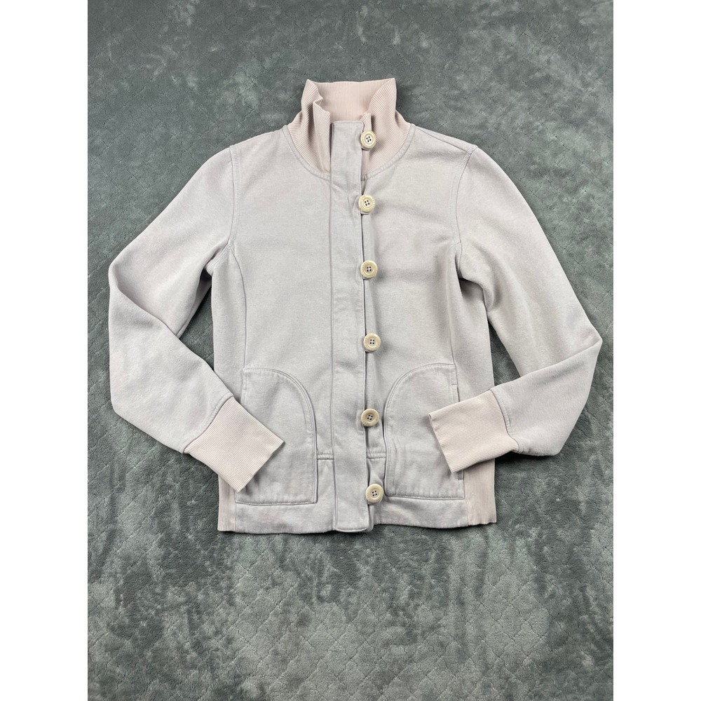 Tretorn Light Pink Button Up Collar Sweatshirt‎ Jacket Women XS READ-FLAW